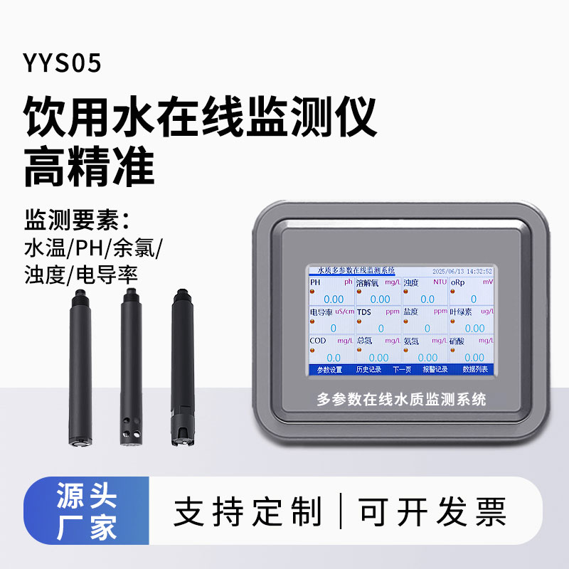 飲用水水質(zhì)監(jiān)測參數(shù)(水溫、ph、余氯、濁度、電導(dǎo)率)